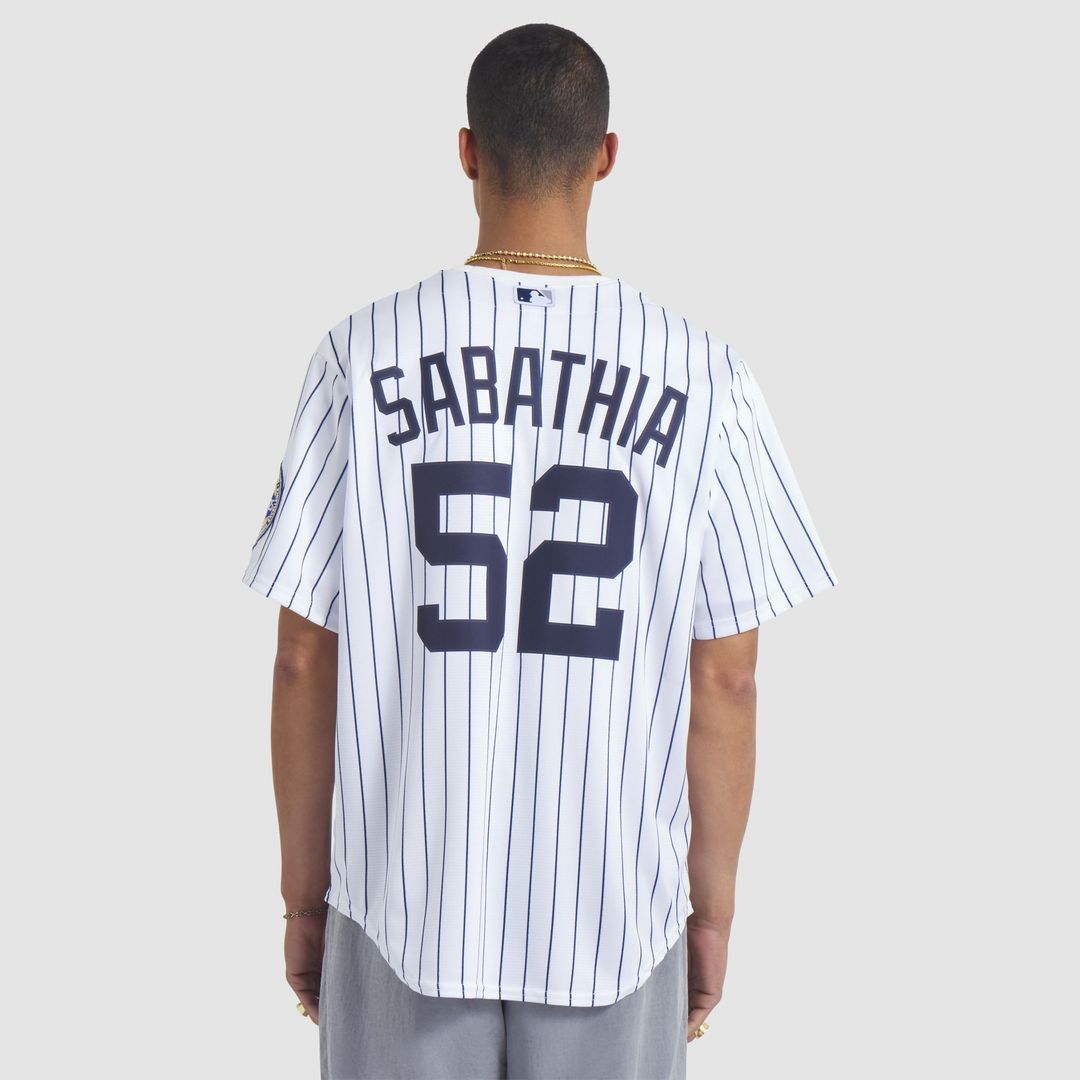 New York Yankees CC Sabathia Nike 2025 Baseball Hall of Fame Name & Number Retired Replica Jersey - White
