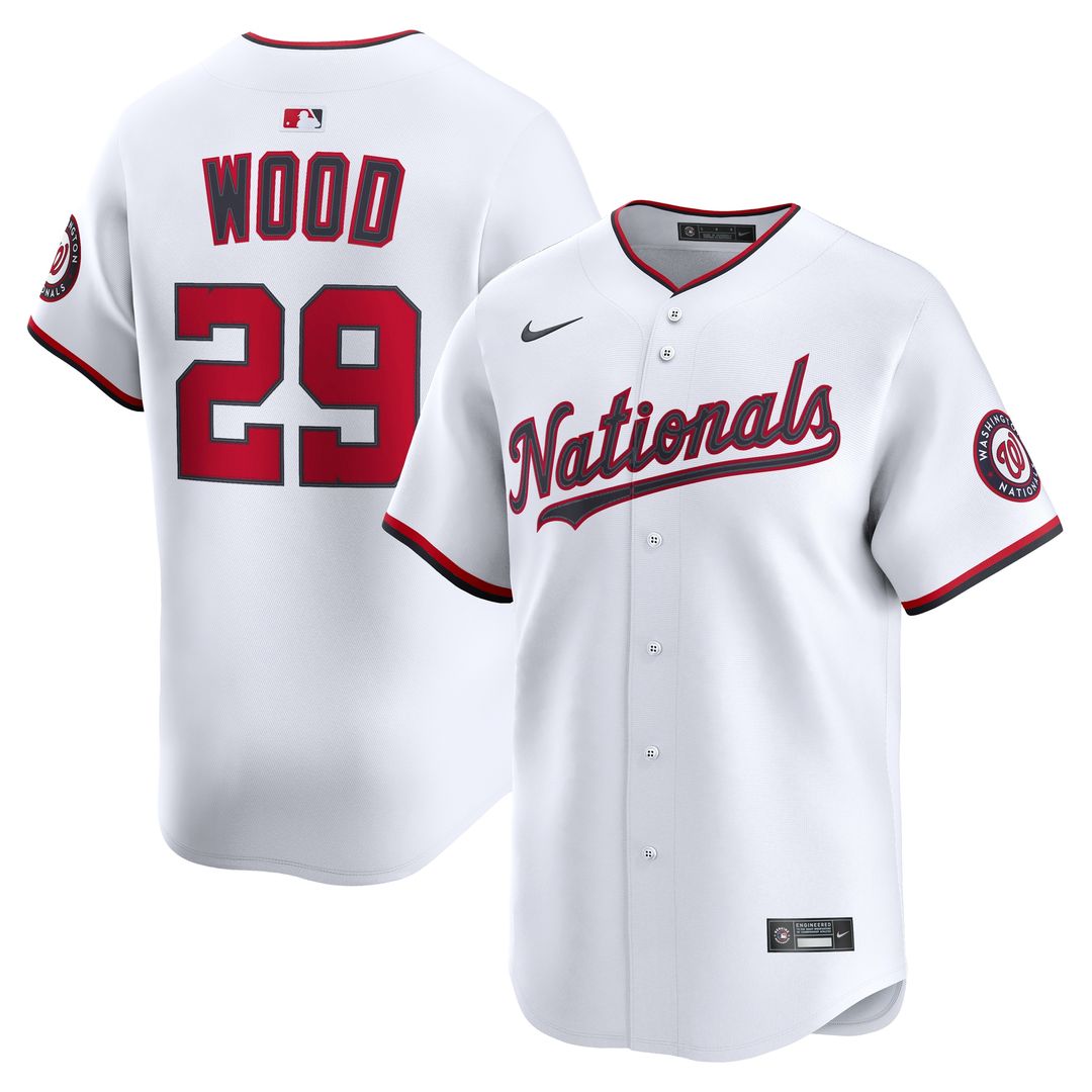 Washington Nationals James Wood Nike Home Limited Jersey - White