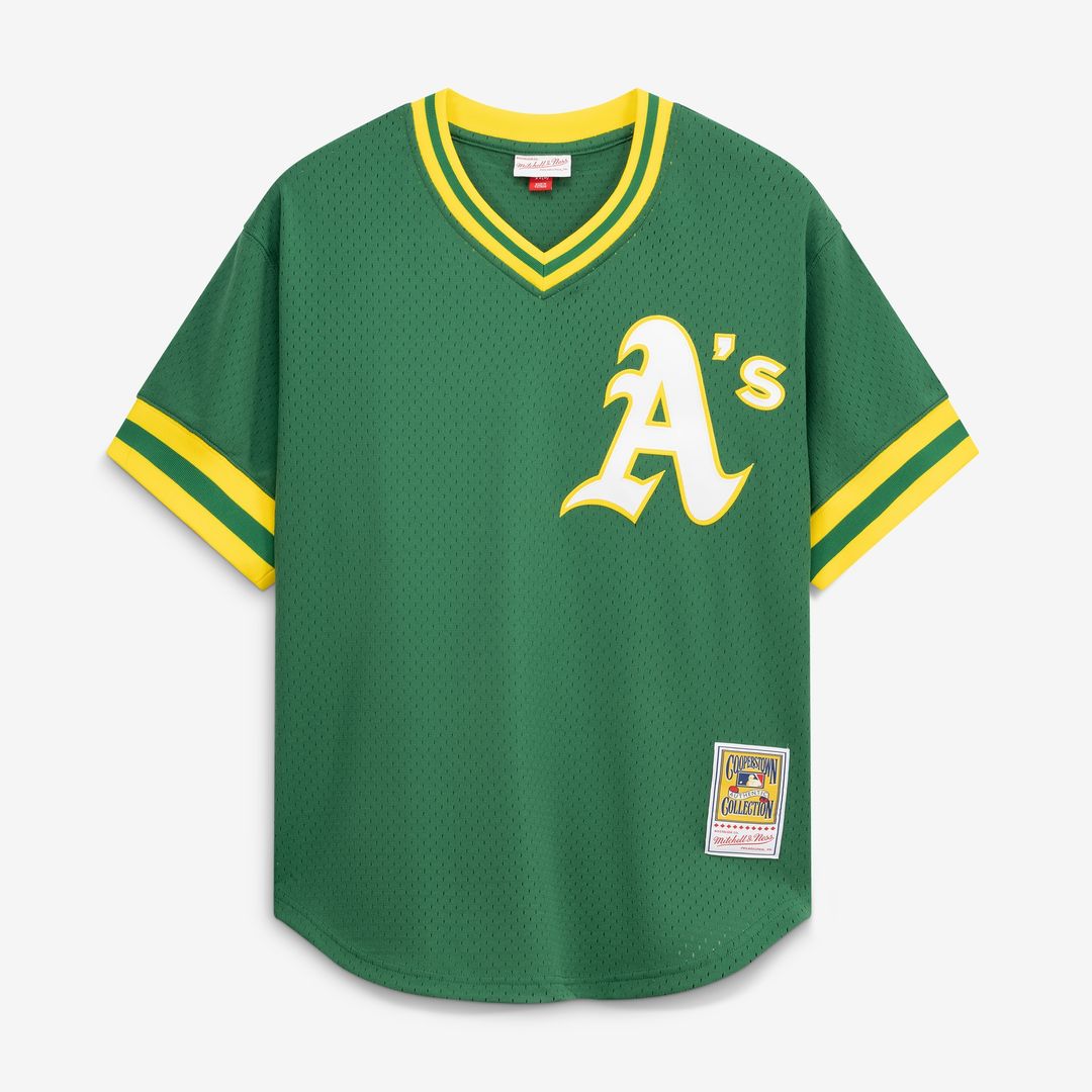 Athletics Rickey Henderson Mitchell & Ness Authentic Batting Practice Jersey - Green