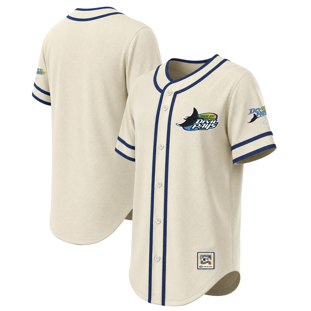 Tampa Bay Rays Stitches Throwback Fashion Jersey - Natural