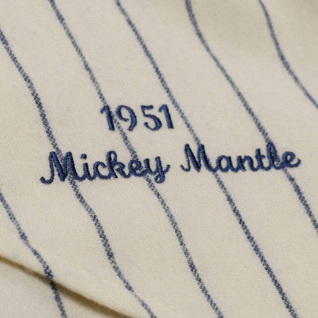 New York Yankees Mickey Mantle Mitchell & Ness 1951 Cooperstown Authentic Jersey - Cream