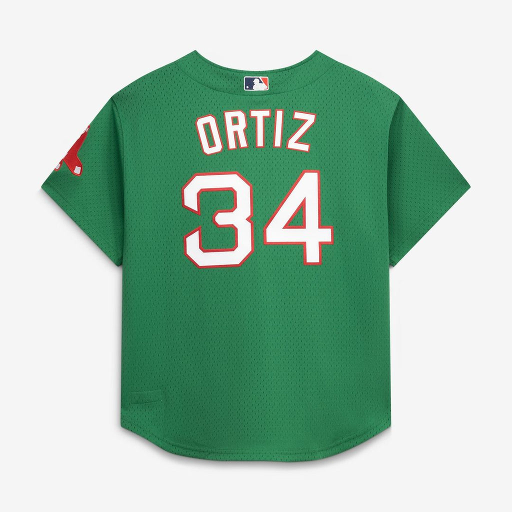 Boston Red Sox David Ortiz Mitchell & Ness Cooperstown Mesh Batting Practice Button - Up Jersey - Red