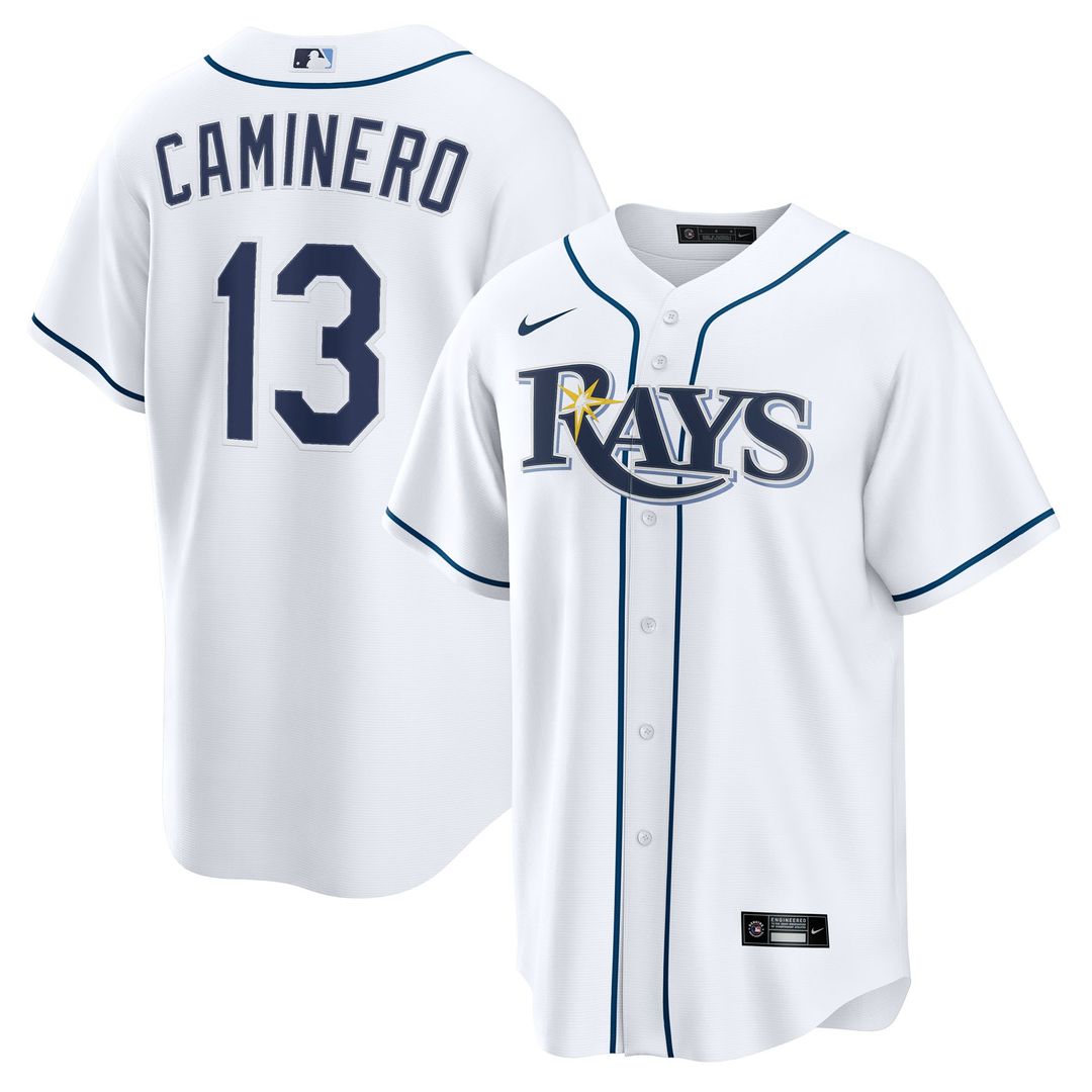 Tampa Bay Rays Junior Caminero Nike Youth Home Replica Jersey - White