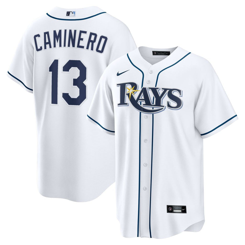 Tampa Bay Rays Junior Caminero Nike Home Replica Jersey - White
