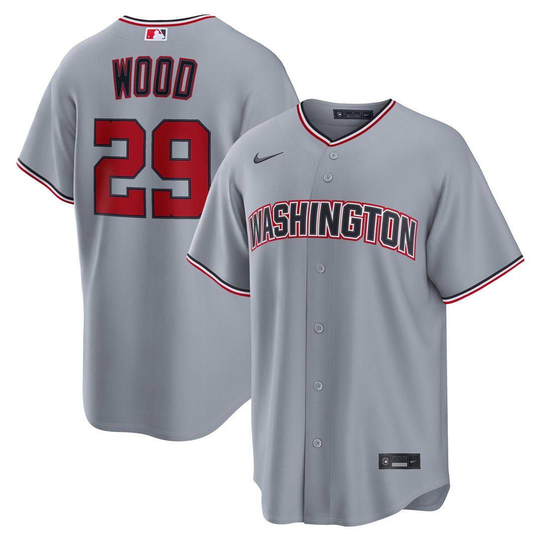 Washington Nationals James Wood Nike Road Replica Jersey - Gray