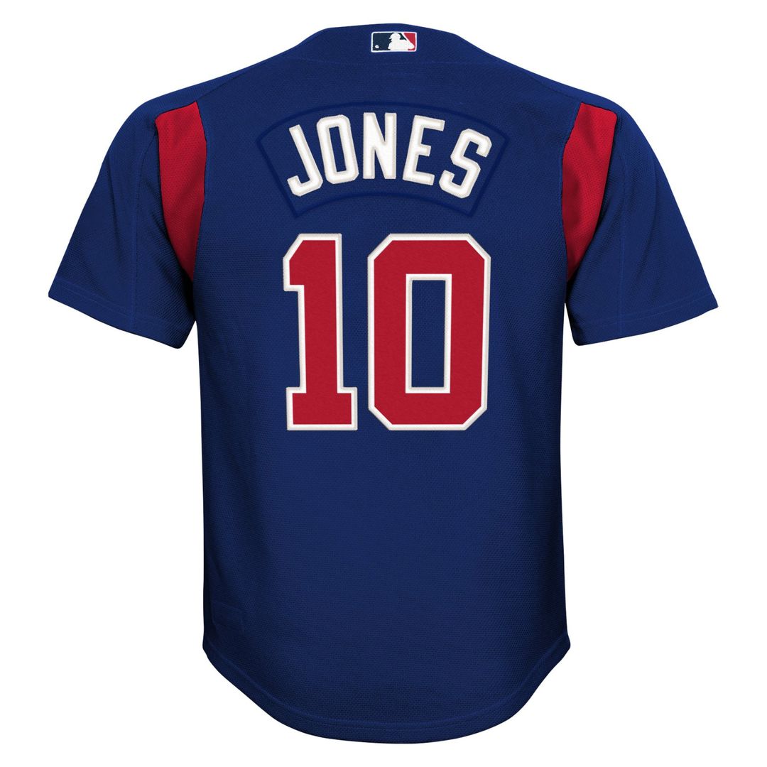 Atlanta Braves Chipper Jones Mitchell & Ness Youth Cooperstown Mesh Batting Practice Jersey - Navy