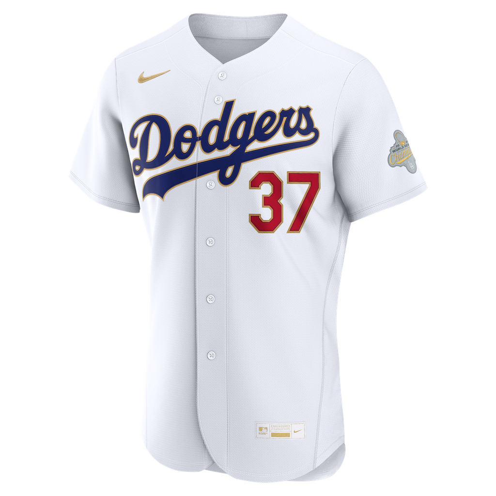 Los Angeles Dodgers Teoscar Hernández Nike 2026 Gold Collection Authentic Jersey - White