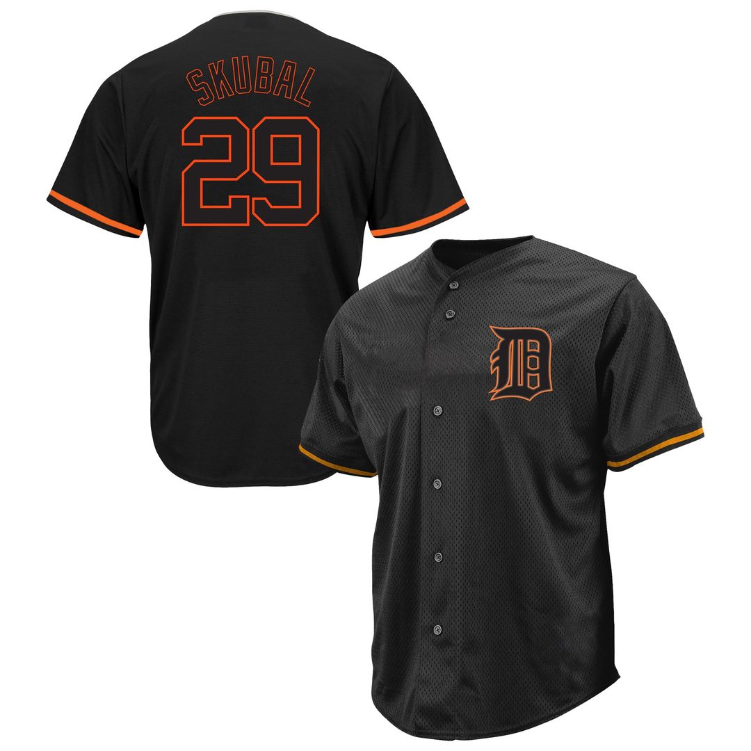 Detroit Tigers Tarik Skubal Profile Big & Tall Pop Fashion Jersey - Black