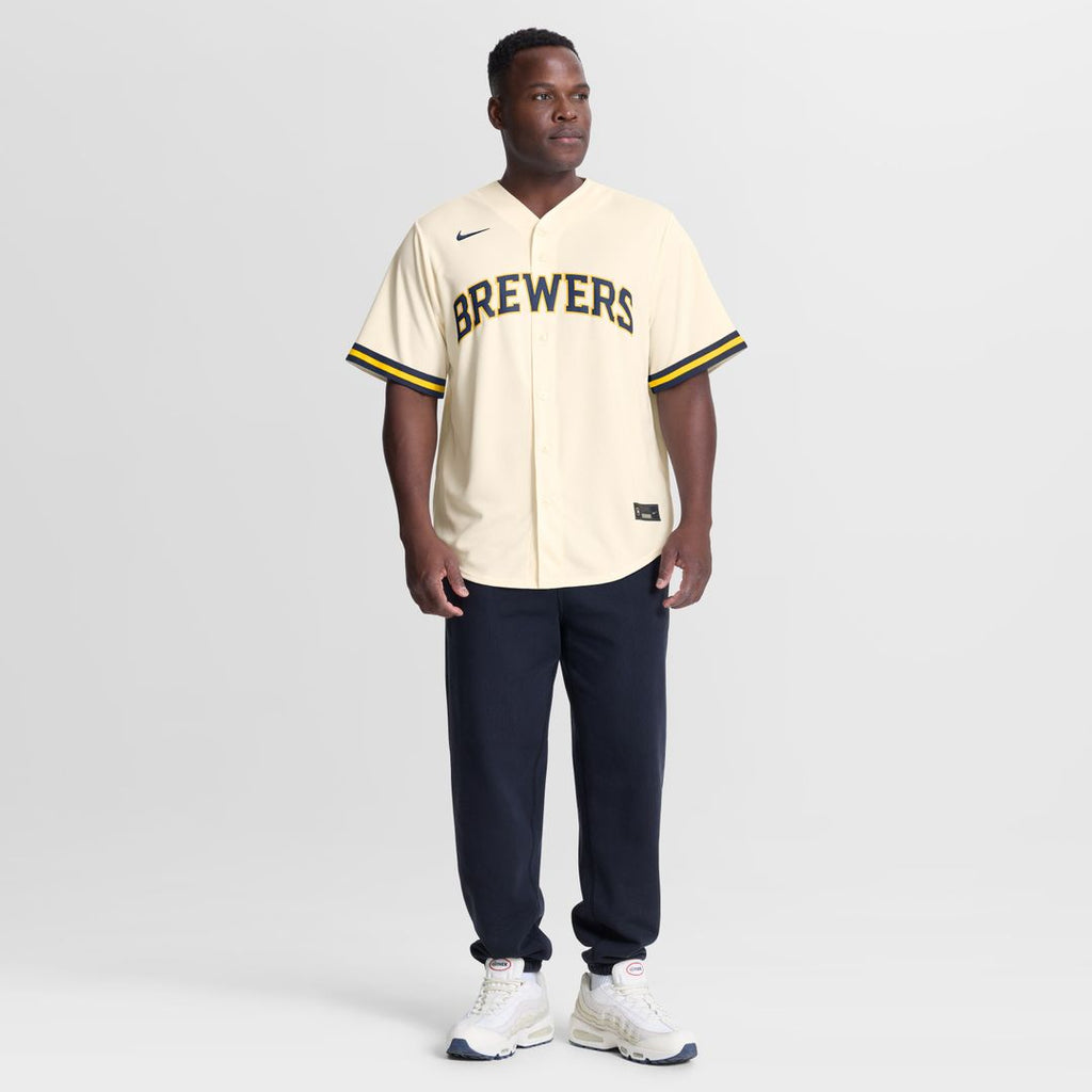 Milwaukee Brewers Christian Yelich Nike Home Replica Jersey - Cream