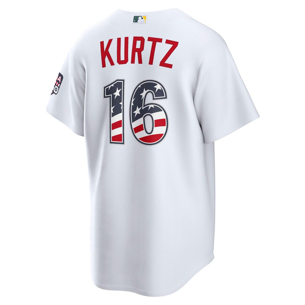 Athletics Nick Kurtz Nike USA 250 Fourth of July Home Stadium Jersey - White