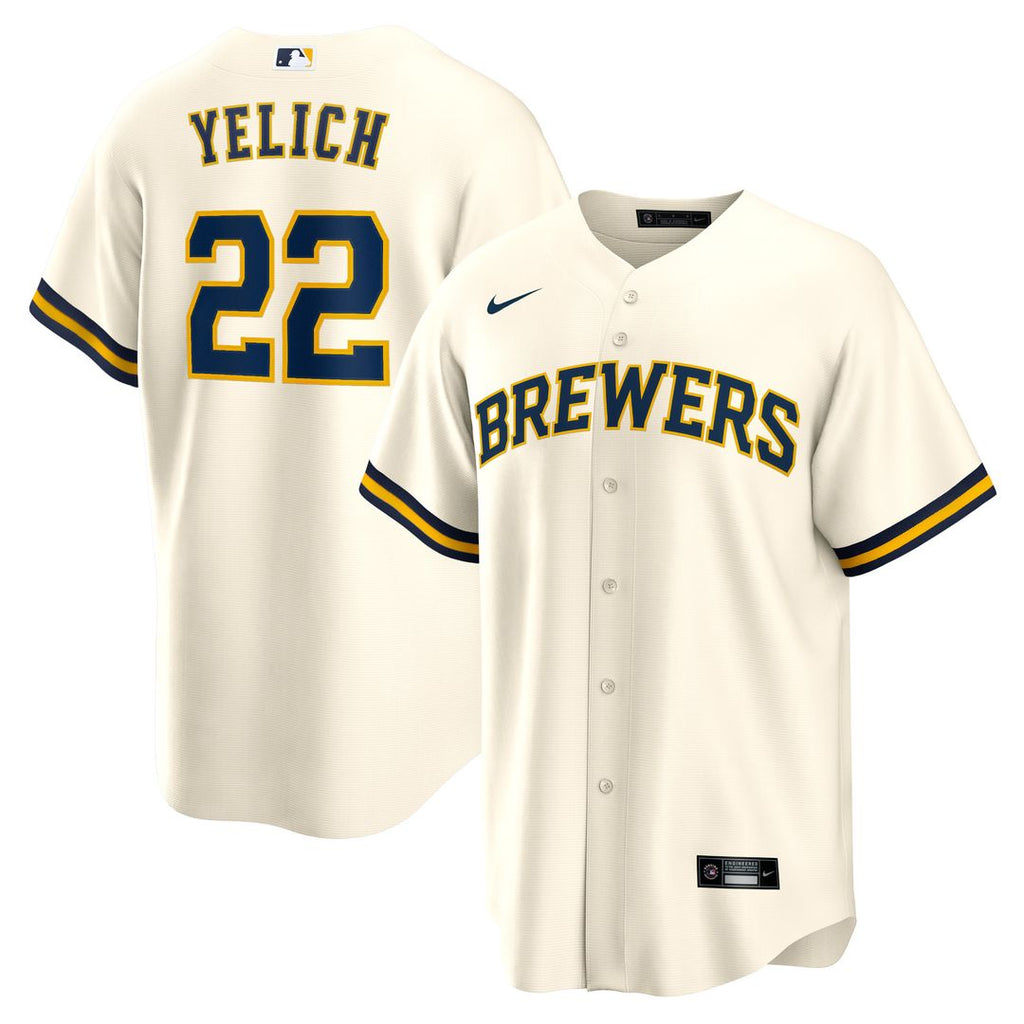 Milwaukee Brewers Christian Yelich Nike Home Replica Player Jersey - Cream