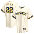 Milwaukee Brewers Christian Yelich Nike Home Replica Player Jersey - Cream