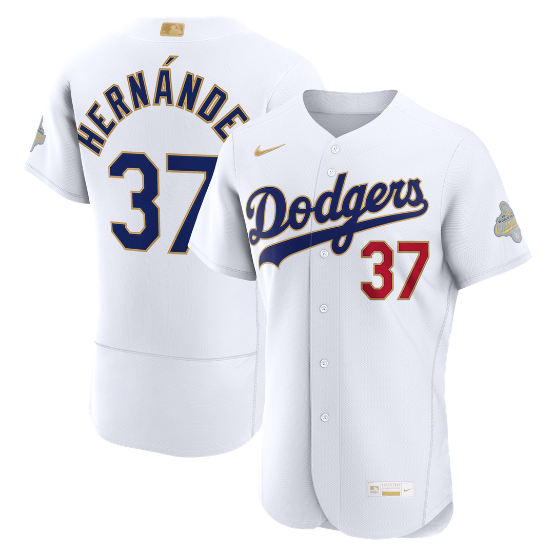 Los Angeles Dodgers Teoscar Hernández Nike 2026 Gold Collection Authentic Jersey - White