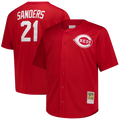Cincinnati Reds Deion Sanders Mitchell & Ness Big & Tall Cooperstown Mesh Batting Practice Jersey - Red