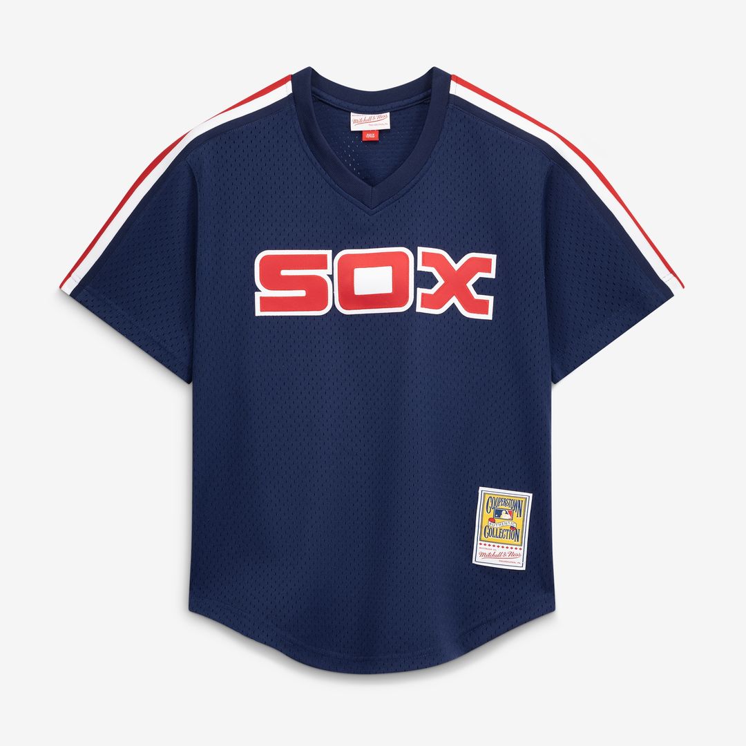 Chicago White Sox Carlton Fisk Mitchell & Ness Authentic Batting Practice Jersey - Navy