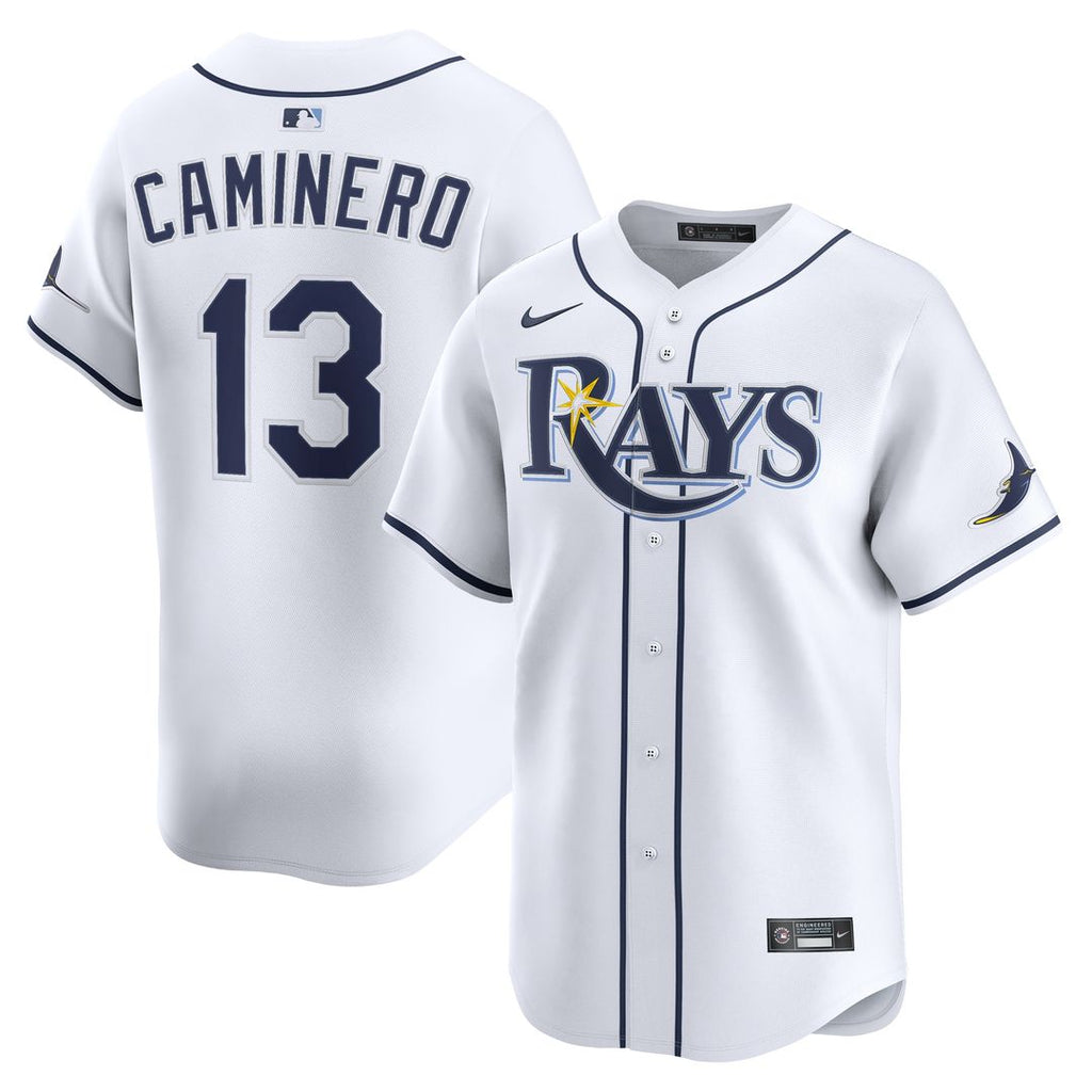Tampa Bay Rays Junior Caminero Nike Home Limited Jersey - White