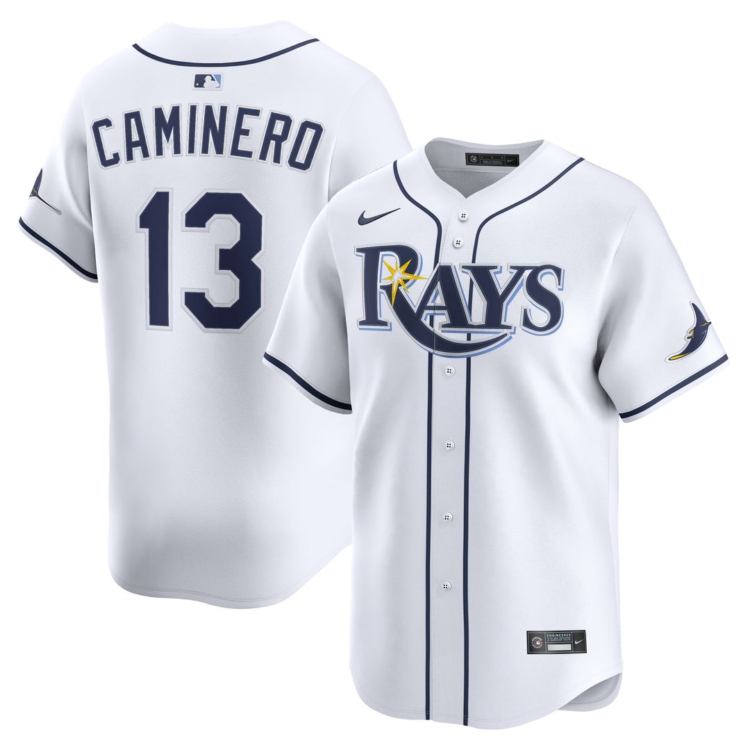 Tampa Bay Rays Junior Caminero Nike Home Limited Jersey - White