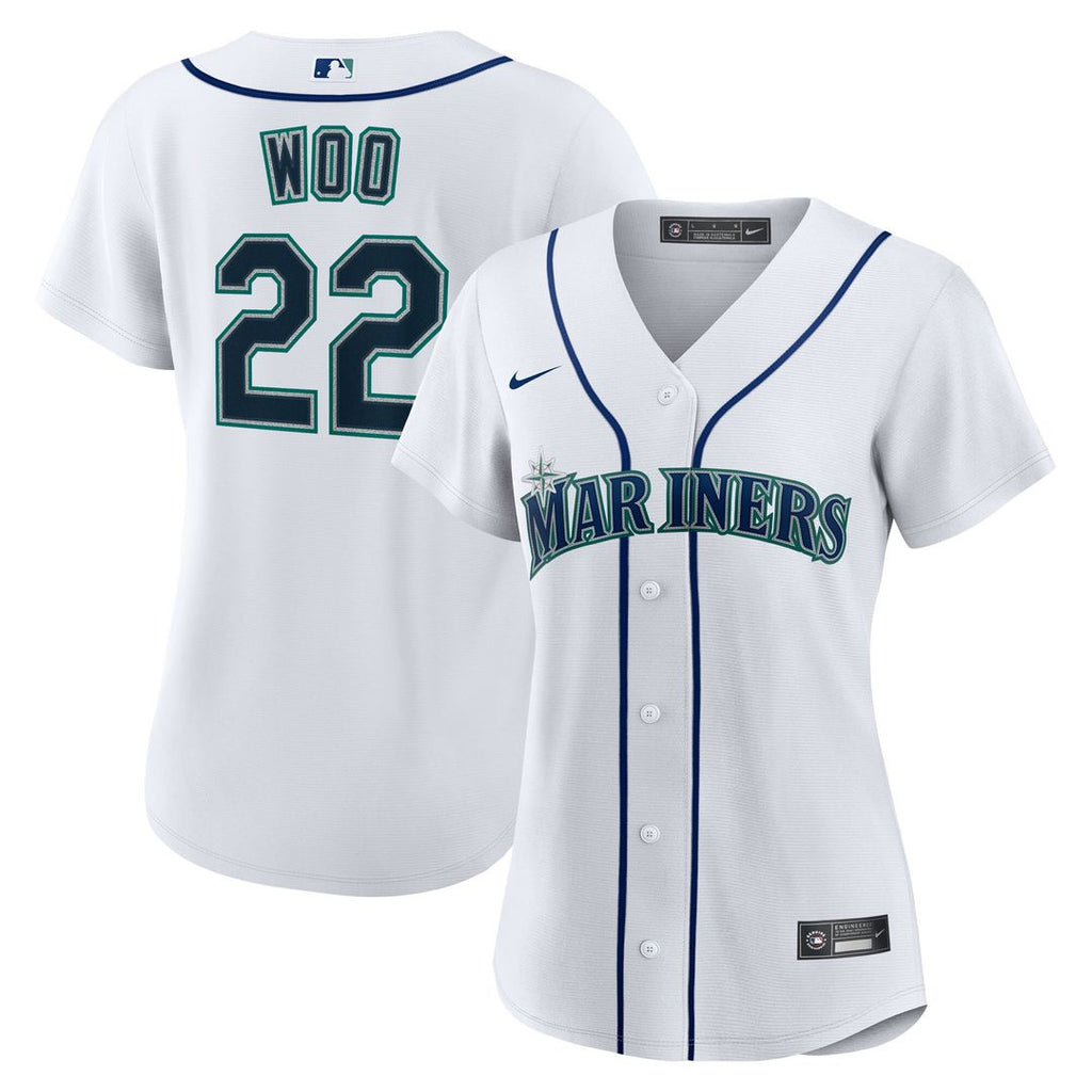 Seattle Mariners Bryan Woo Nike Women's Home Replica Jersey - White