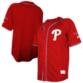Philadelphia Phillies Stitches Team Color Full - Button Fashion Jersey - Red