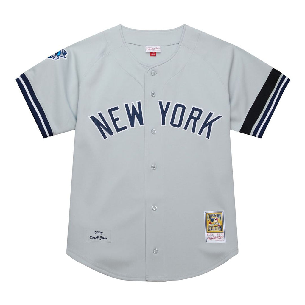 New York Yankees Derek Jeter Mitchell & Ness Cooperstown 2000 World Series Authentic Jersey - Gray