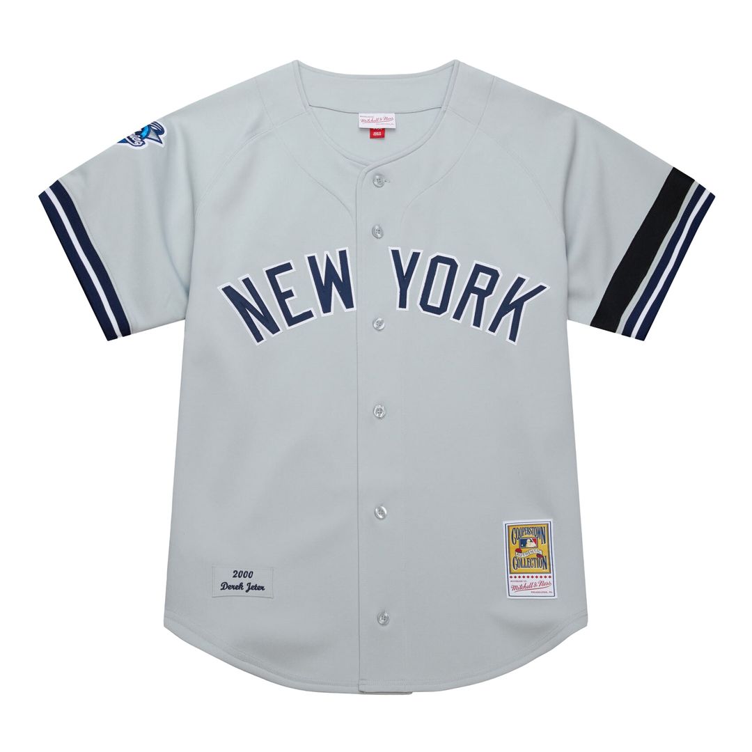New York Yankees Derek Jeter Mitchell & Ness Cooperstown 2000 World Series Authentic Jersey - Gray