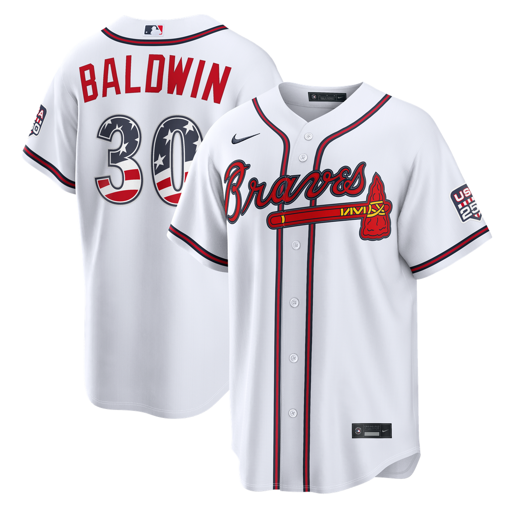 Atlanta Braves Drake Baldwin Nike USA 250 Fourth of July Home Stadium Jersey - White