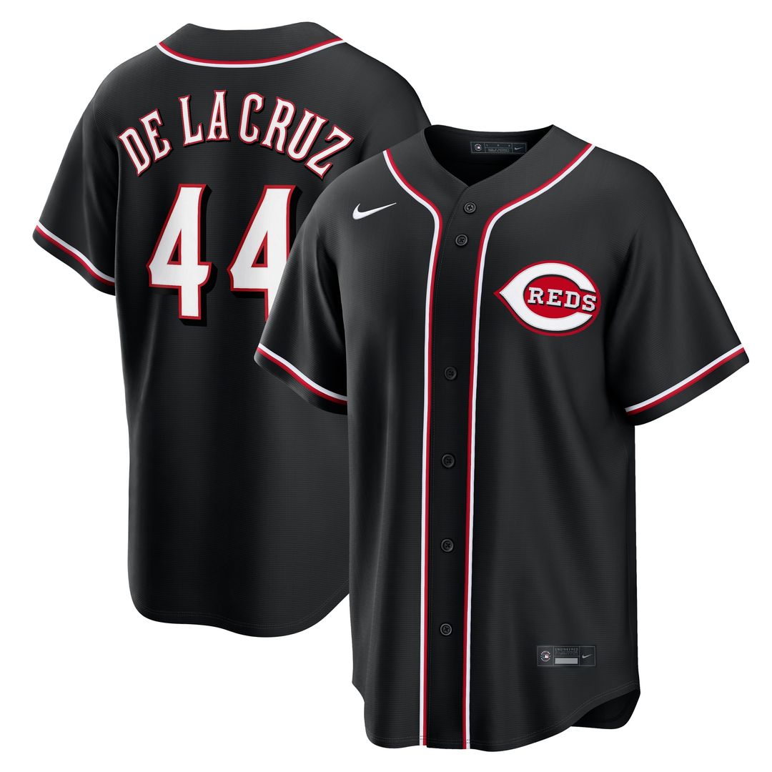 Cincinnati Reds Elly De La Cruz Nike Fashion Replica Black Out Jersey