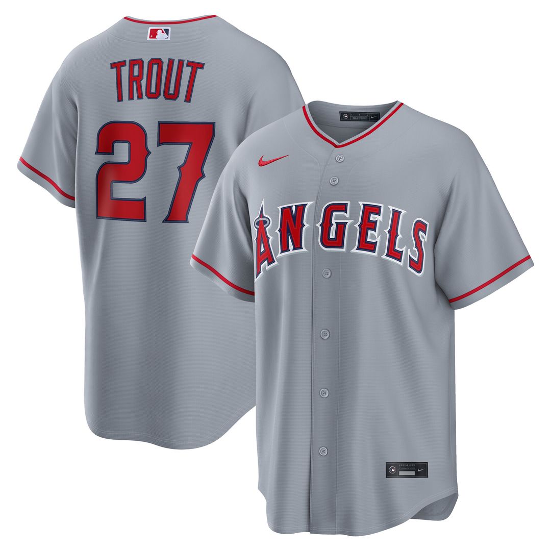 Los Angeles Angels Mike Trout Nike Road Replica Jersey - Gray