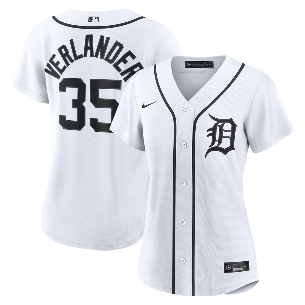 Detroit Tigers Justin Verlander Nike Women's Home Replica Jersey - White