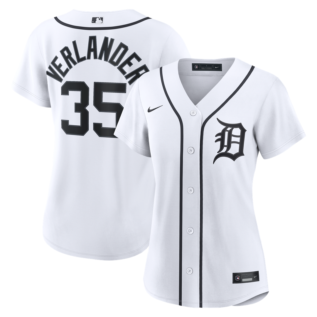 Detroit Tigers Justin Verlander Nike Women's Home Replica Jersey - White