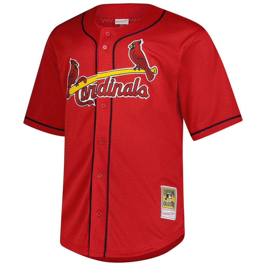 St. Louis Cardinals Mark McGwire Mitchell & Ness Big & Tall Cooperstown Mesh Batting Practice Jersey - Red