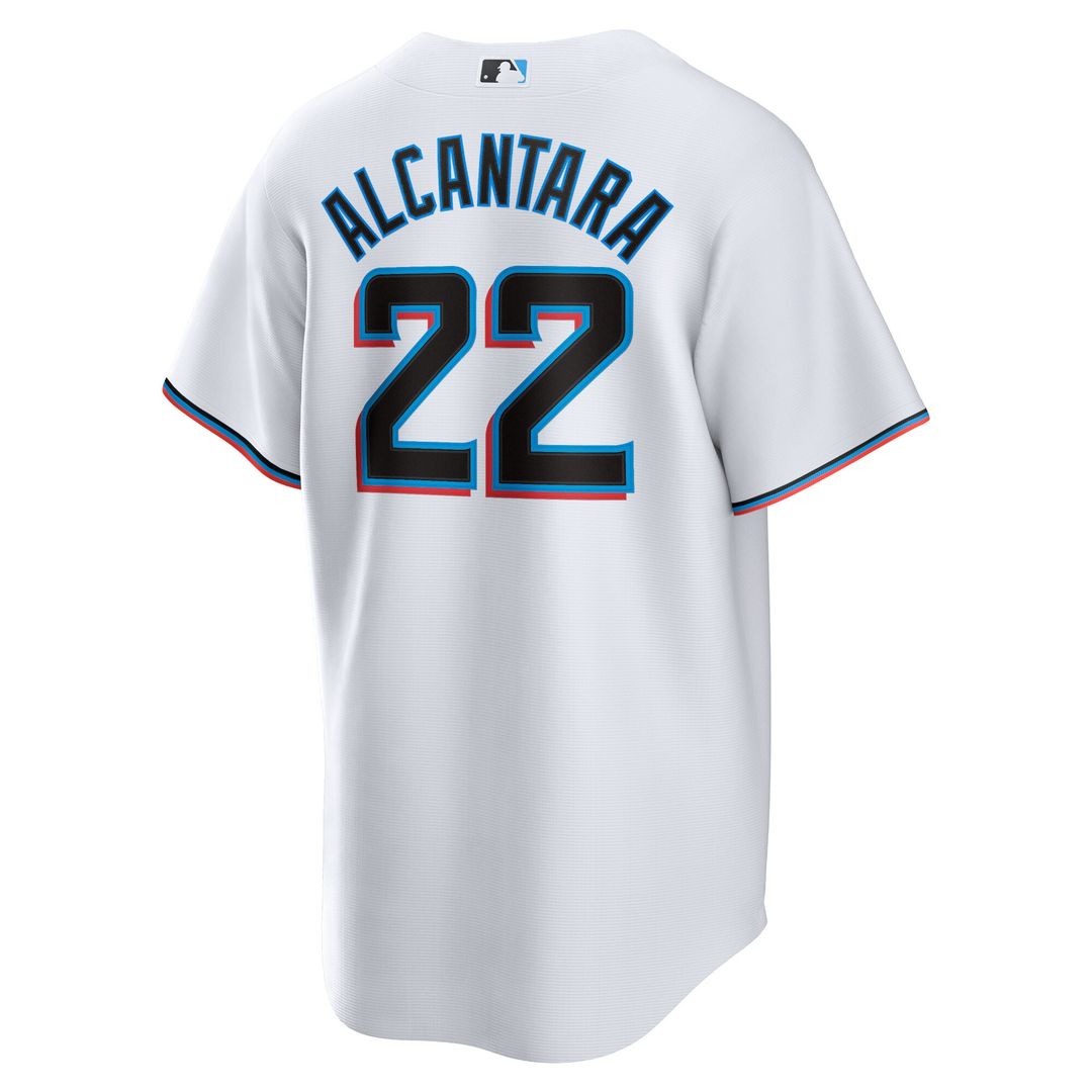 Miami Marlins Sandy Alcantara Nike Replica Player Jersey - White