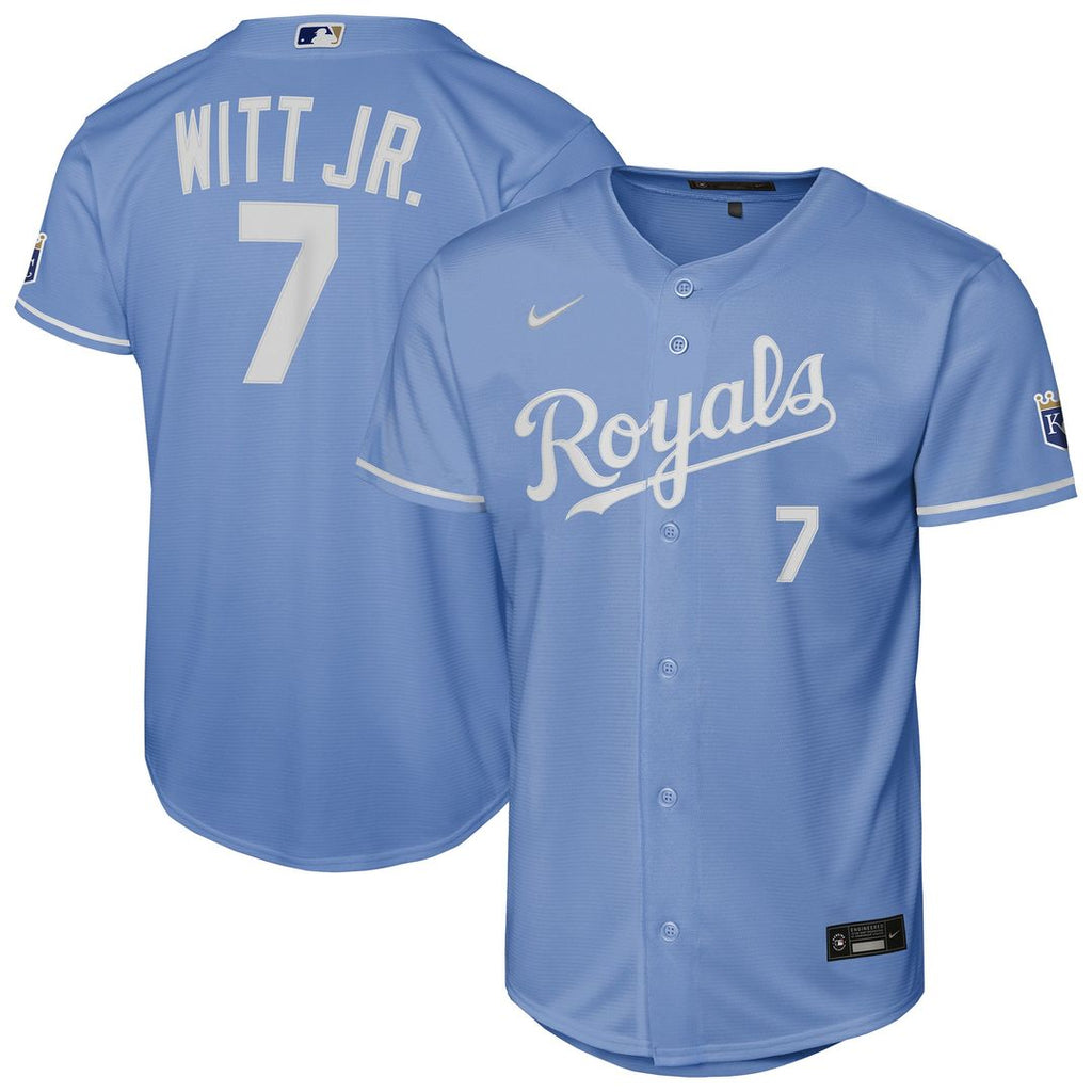 Kansas City Royals Bobby Witt Jr. Nike Youth Alternate Stadium Jersey - Light Blue