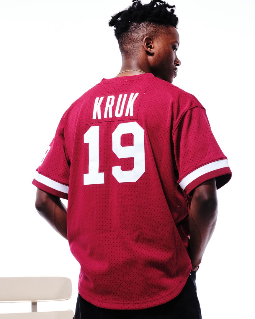 Philadelphia Phillies John Kruk Mitchell & Ness Big & Tall Cooperstown Mesh Batting Practice Jersey - Burgundy