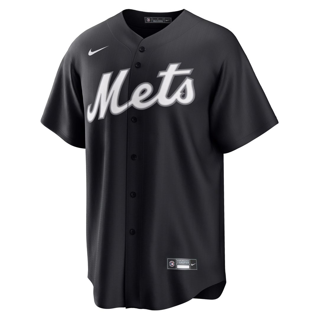 New York Mets Francisco Lindor Nike Replica Player Jersey - Black