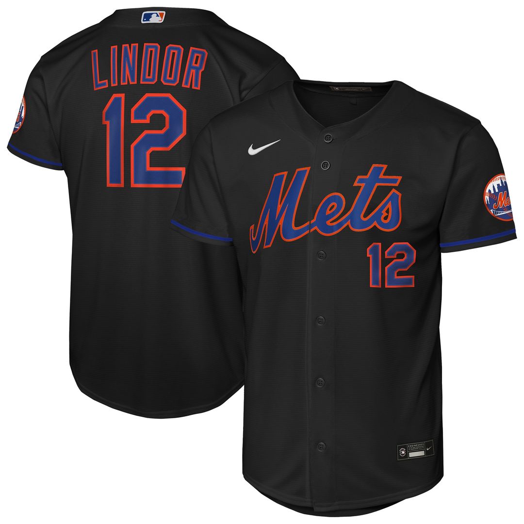 New York Mets Francisco Lindor Nike Youth Road Stadium Player Jersey - Gray