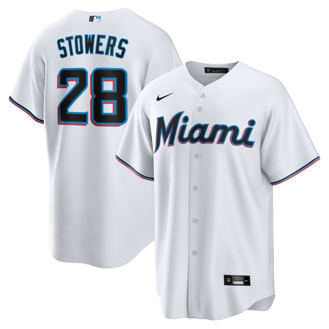 Miami Marlins Kyle Stowers Nike Home Replica Jersey - White