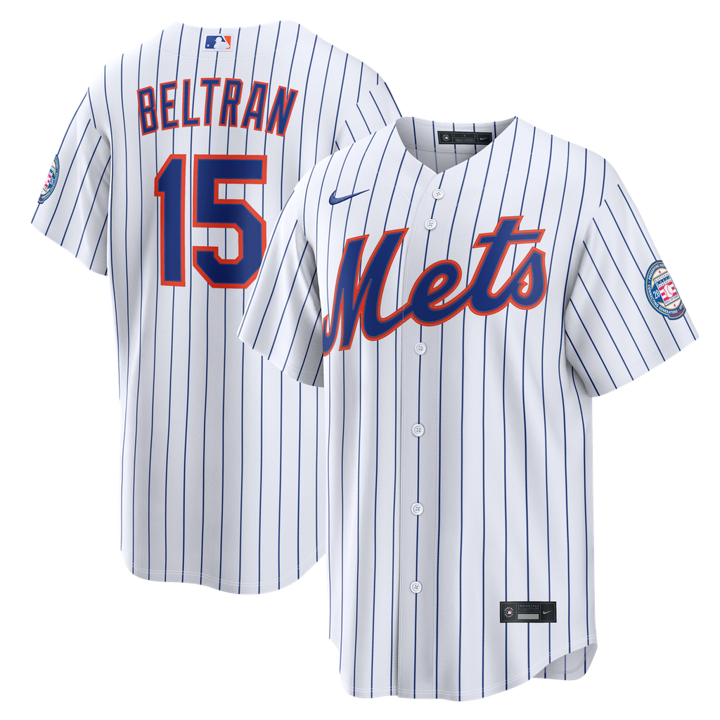 New York Mets Carlos Beltran Nike Home Replica 2026 Hall of Fame Patch Jersey - White