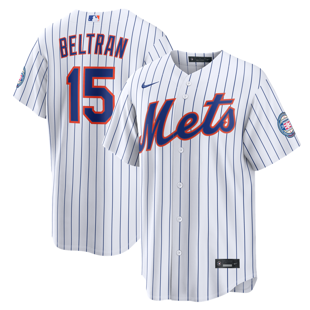 New York Mets Carlos Beltran Nike Home Replica 2026 Hall of Fame Patch Jersey - White