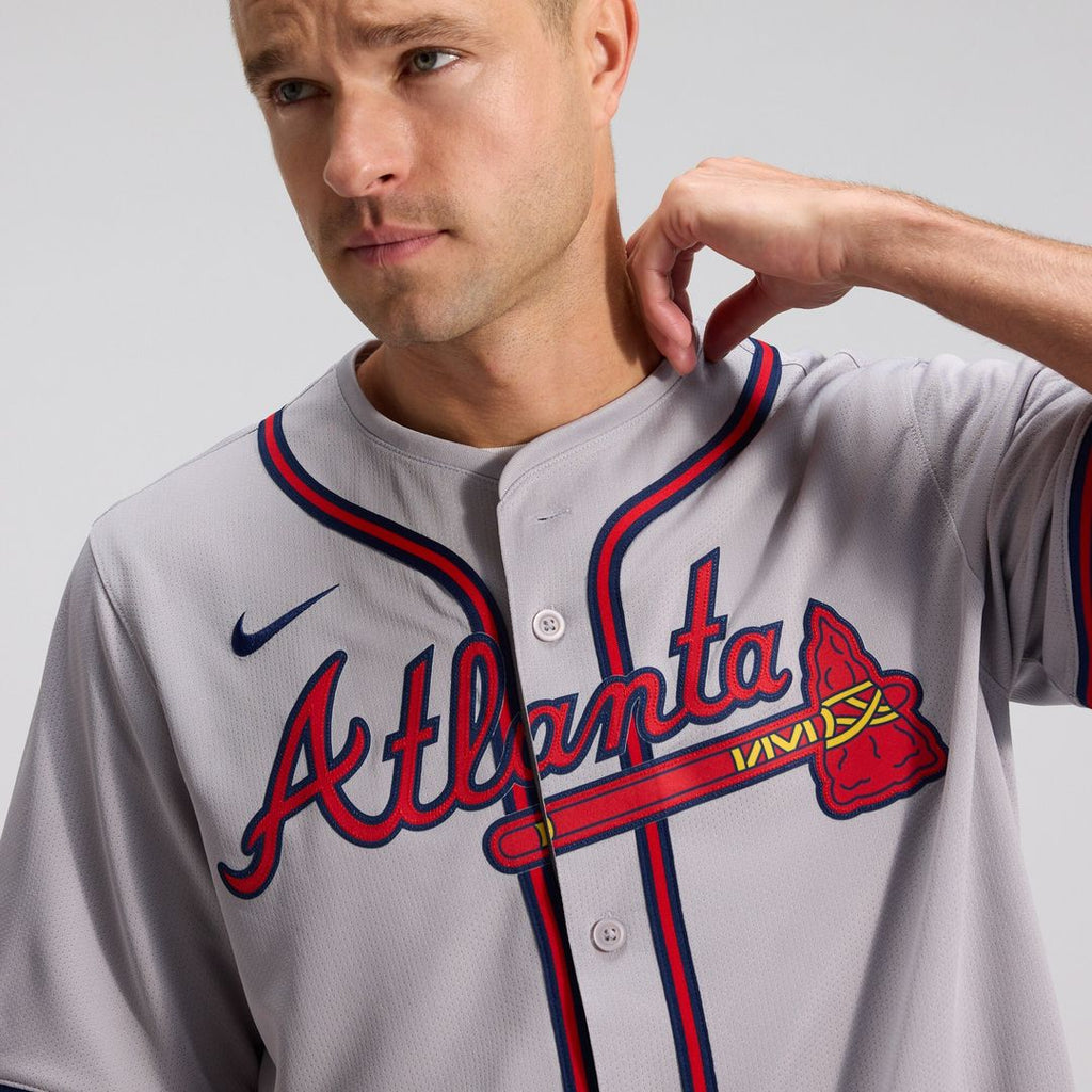 Atlanta Braves Ozzie Albies Nike Road Limited Player Jersey - Gray