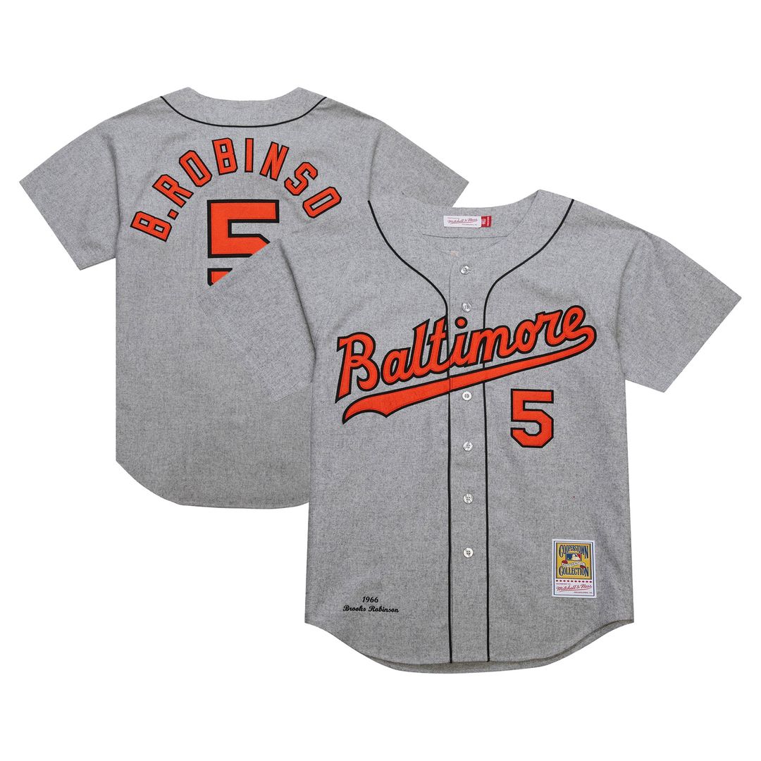 Baltimore Orioles Brooks Robinson Mitchell & Ness Cooperstown 1966 Authentic Jersey - Gray
