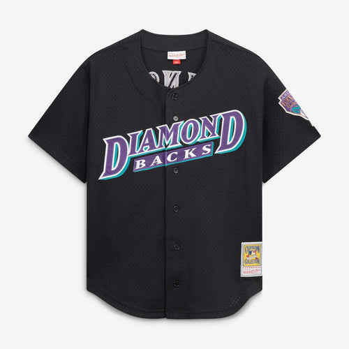 Arizona Diamondbacks Randy Johnson Mitchell & Ness Cooperstown Mesh Batting Practice Button - Up Jersey - Black
