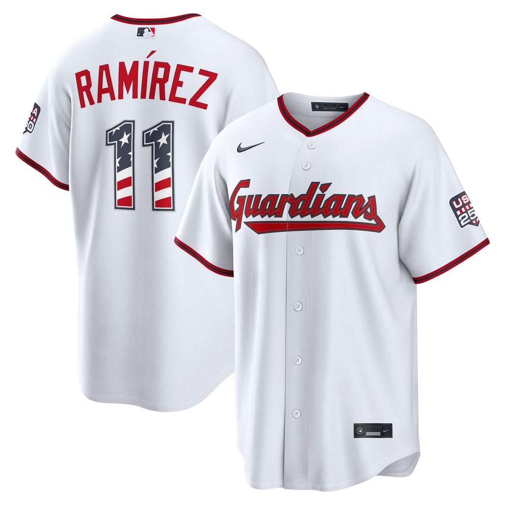 Cleveland Guardians José Ramírez Nike USA 250 Fourth of July Home Stadium Jersey - White