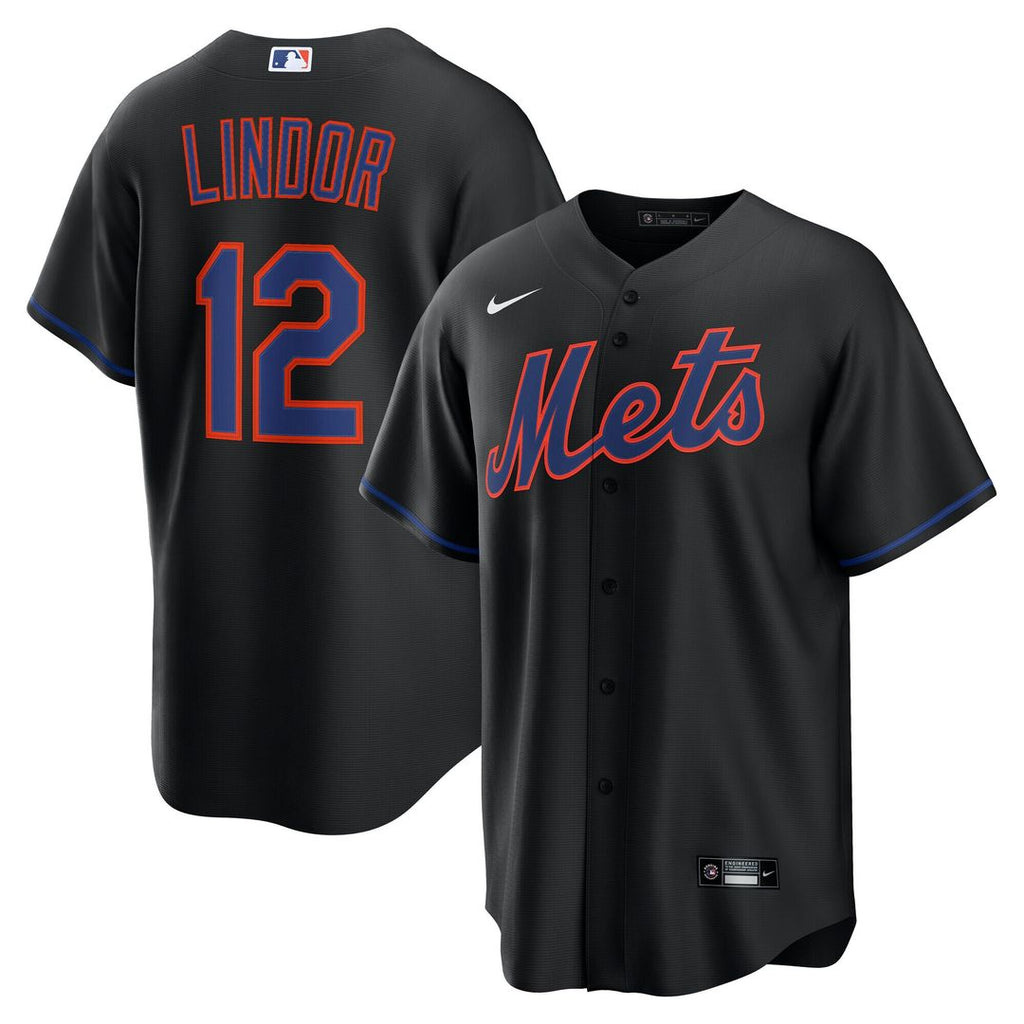 New York Mets Francisco Lindor Nike Alternate Replica Jersey - Black