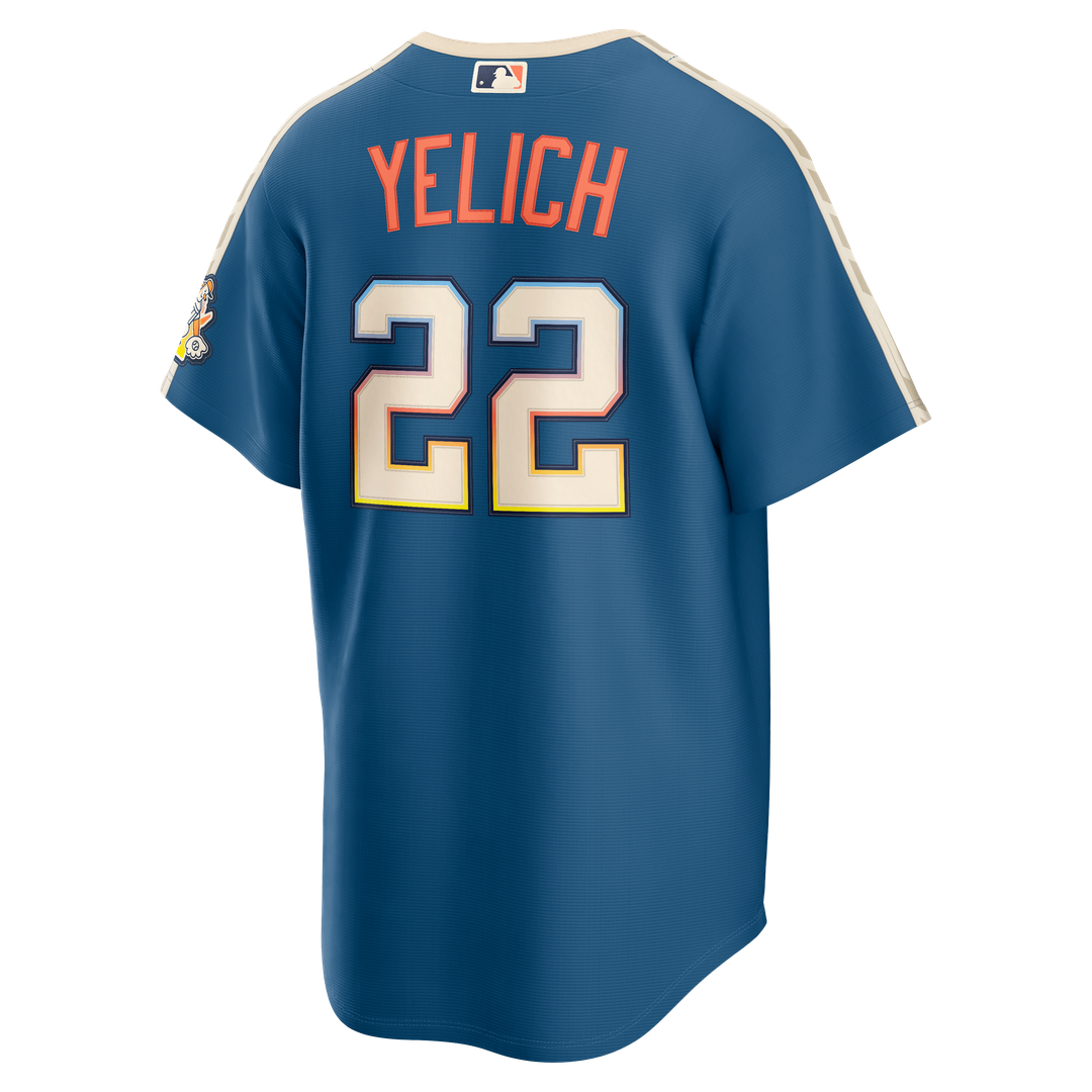 Milwaukee Brewers Christian Yelich Nike 2026 City Connect Stadium Jersey - Mineral Blue