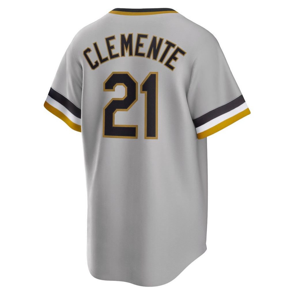 Pittsburgh Pirates Roberto Clemente Nike Road Cooperstown Player Jersey - Gray