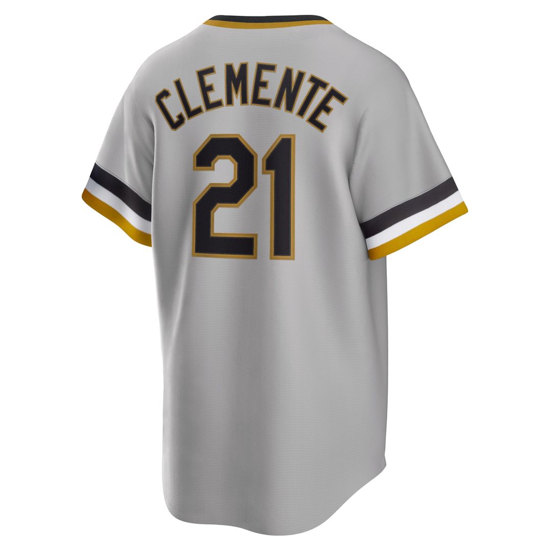 Pittsburgh Pirates Roberto Clemente Nike Road Cooperstown Player Jersey - Gray