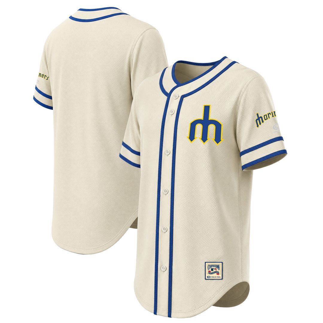 Seattle Mariners Stitches Throwback Fashion Jersey - Natural