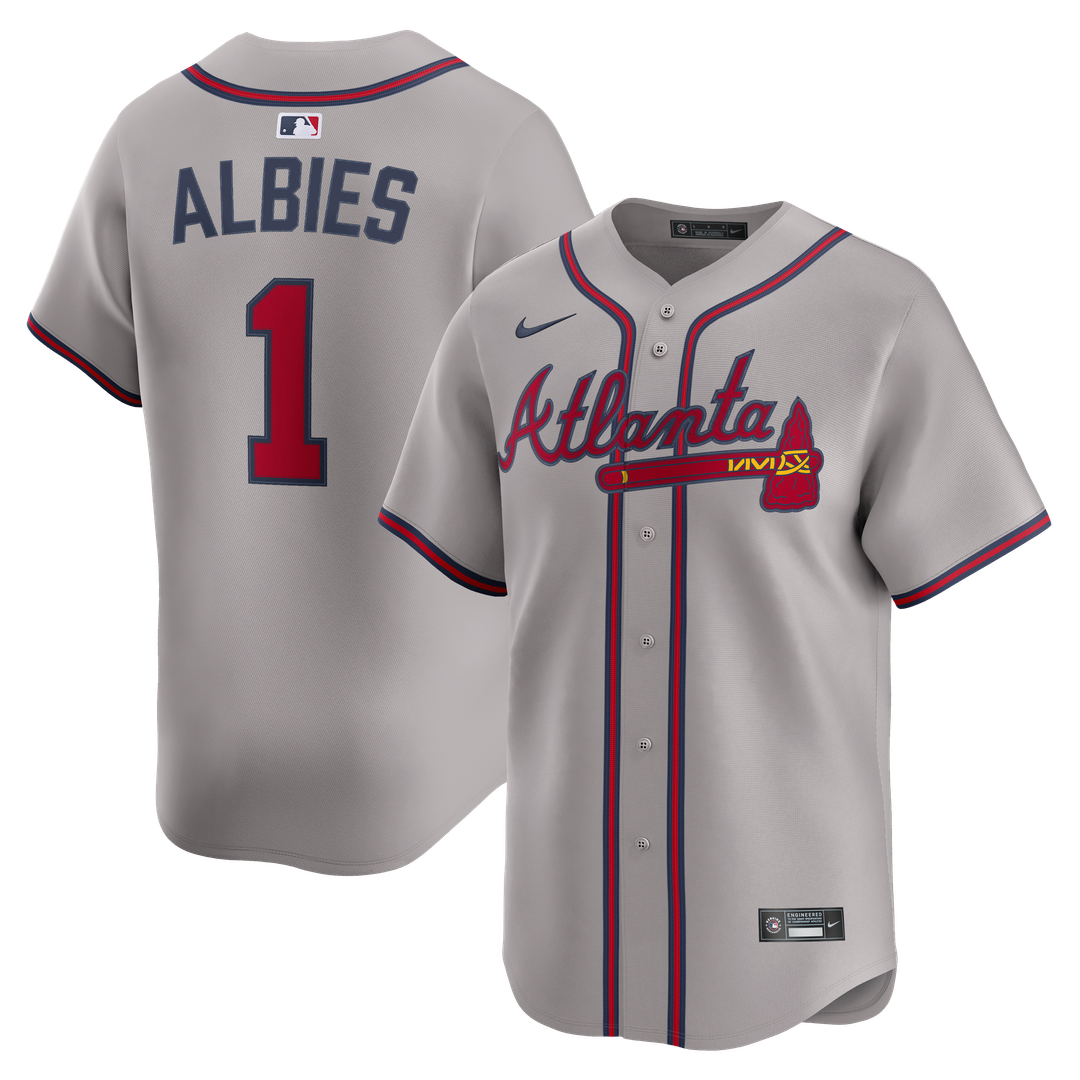 Atlanta Braves Ozzie Albies Nike Road Limited Player Jersey - Gray