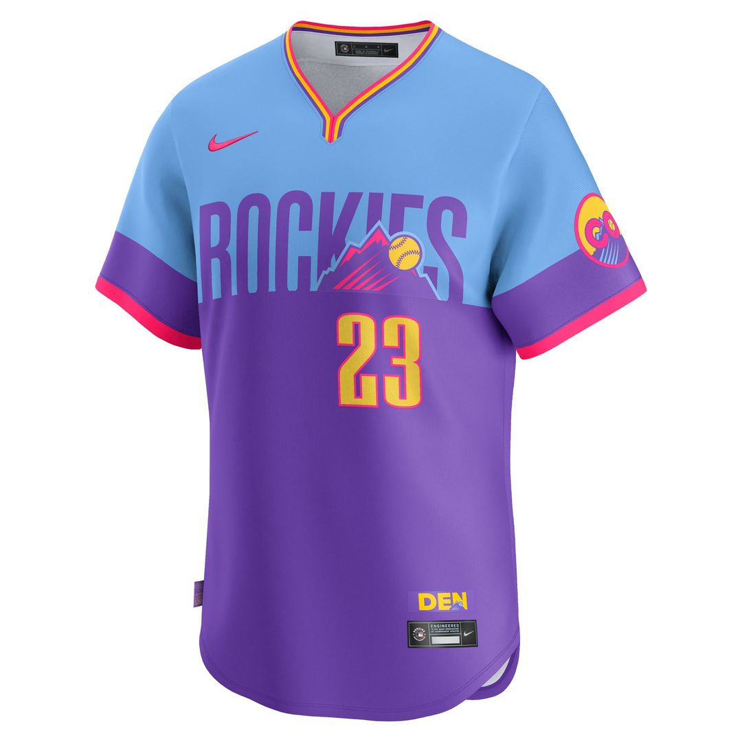 Colorado Rockies Kris Bryant Nike 2025 City Connect Limited Player Jersey - Purple/Light Blue
